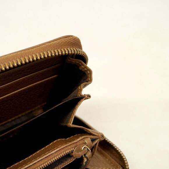 Gucci Interlocking G Long Wallet 309972 Leather Brown Men's Women's - Picture 10 of 12